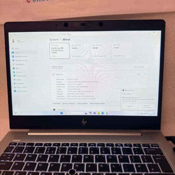 HP EliteBook 830 G5 | i7 8th Gen | 16GB RAM | 256GB SSD | FHD | Win 11 Pro